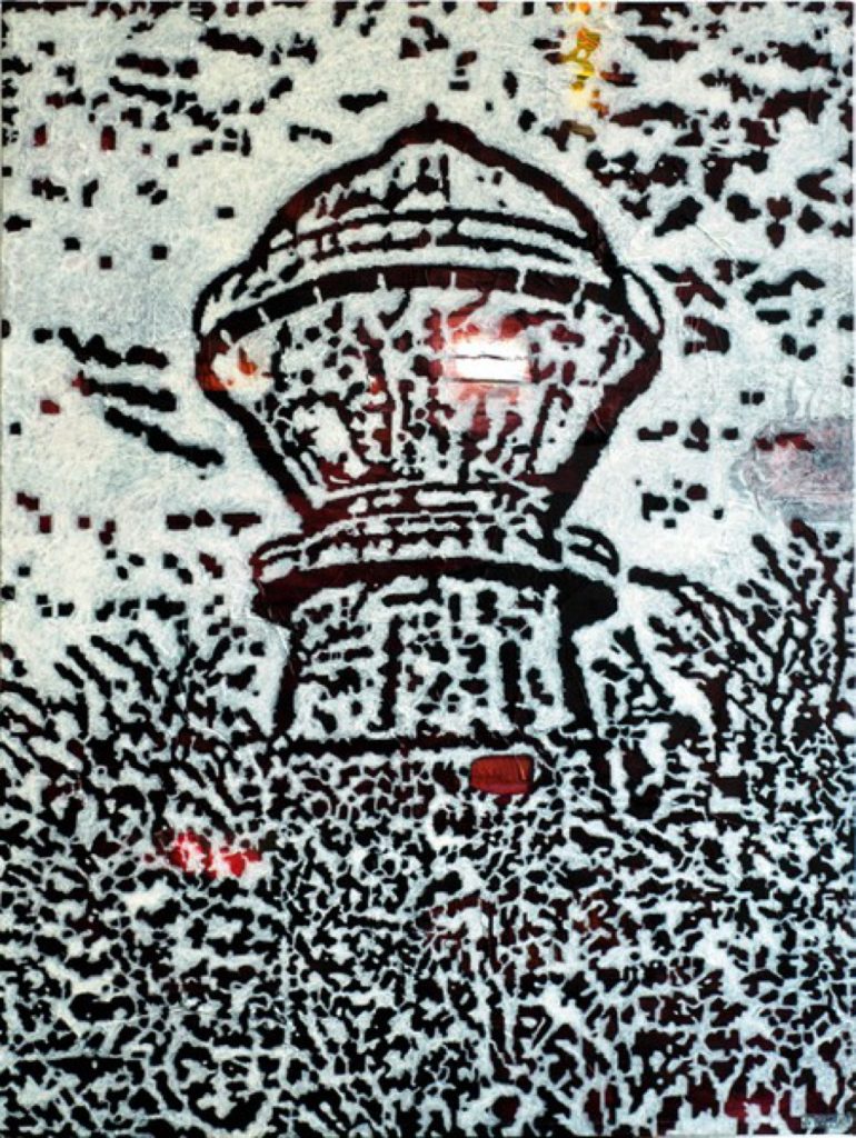 Spuren I, Acryl auf Nessel, 87 x 60 cm