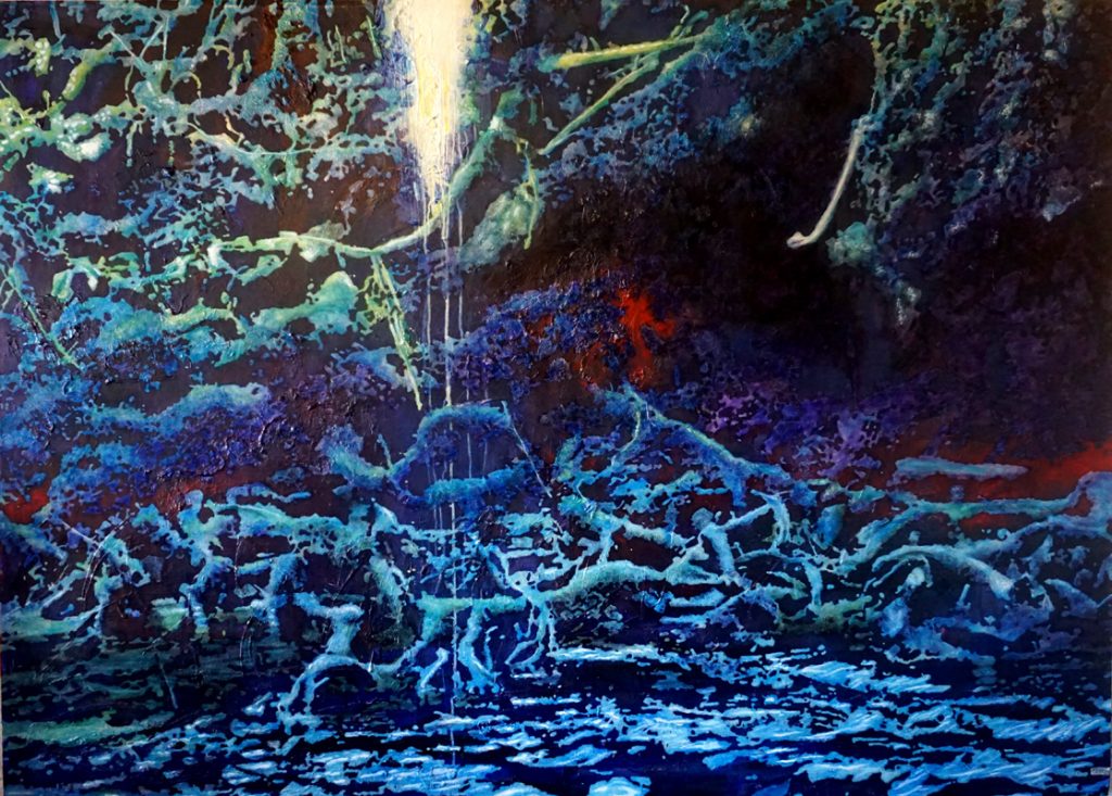 An den Ufern zu Babel, Acryl auf Nessel, 129 x 180 cm